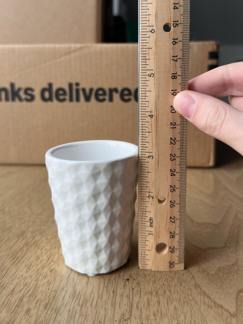 White Textured Ceramic Cup